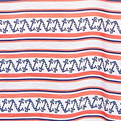 Hearts of Palm Plus Size Anchors Away Drawstring Top