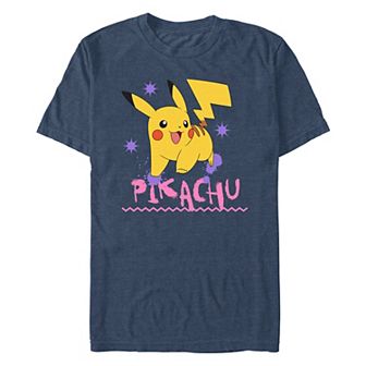 Men's Pokemon Pikachu Airbrush Poster Graphic Tee