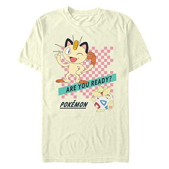 Men's Pokemon Meowth And Togepi Are You Ready Graphic Tee