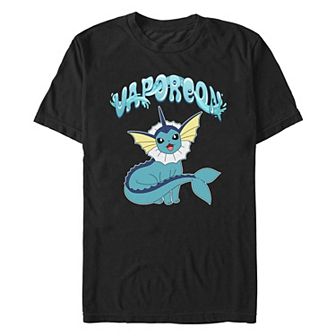 Men's Pokemon Vaporeon In Action Poster Graphic Tee
