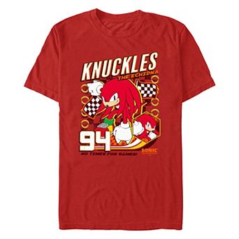 Men's Sonic the Hedgehog Knuckles No Time For Games Poster Graphic Tee
