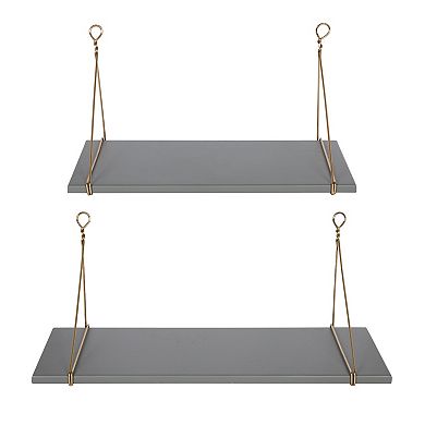 Vista Wood and Metal Wall Shelves