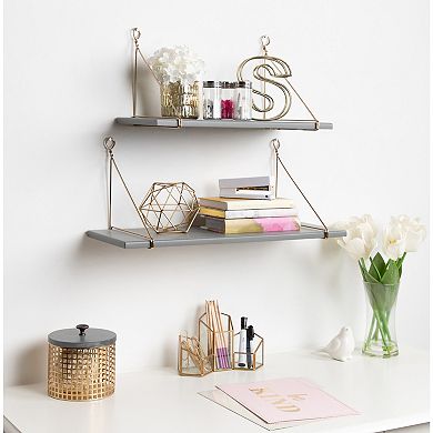 Vista Wood and Metal Wall Shelves