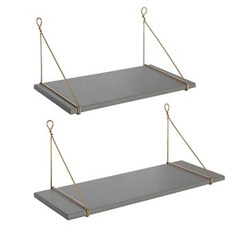 Vista Wood and Metal Wall Shelves