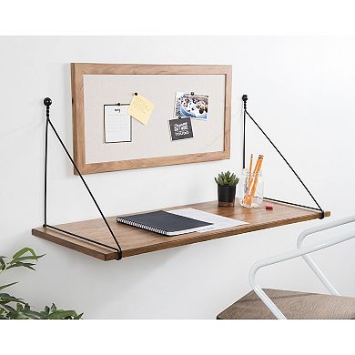 Vista Wall Mounted Wooden Desk Shelf