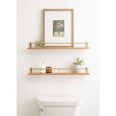 Camryn Wood and Metal Shelf Set