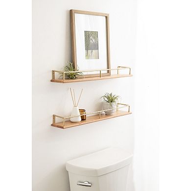Camryn Wood and Metal Shelf Set