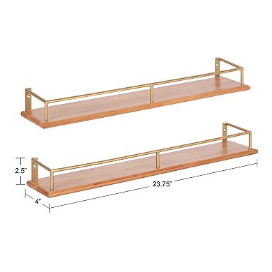 Camryn Wood and Metal Shelf Set