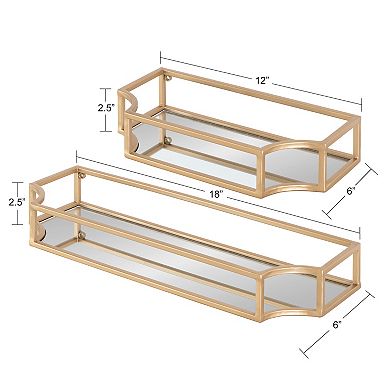 Ciel Metal Wall Shelf Set 2 Piece