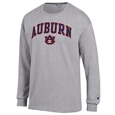 Men's Champion Heather Gray Auburn Tigers Basic Arch Long Sleeve T-Shirt