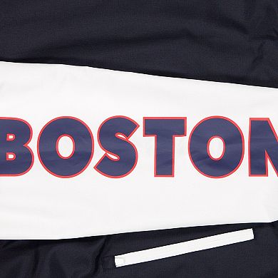 Men's New Era Navy/Red Boston Red Sox Color Block Full-Zip Hoodie Windbreaker