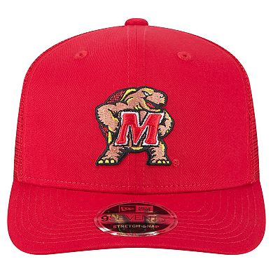 Men's New Era Red Maryland Terrapins Primary 9SEVENTY Trucker Stretch-Snap Hat