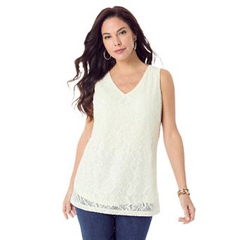 Roaman's Women's Plus Size V Neck Cami