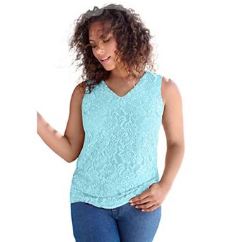 Roaman's Women's Plus Size V Neck Cami