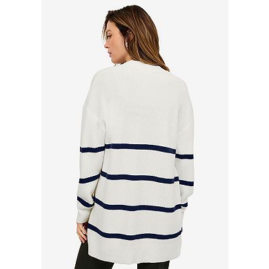 ellos Plus Size Shaker Stitch Cardigan