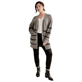 ellos Plus Size Shaker Stitch Cardigan