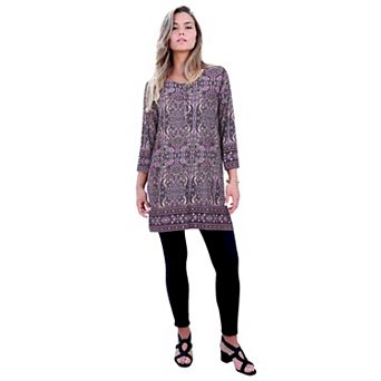 Roaman's Women's Plus Size Henley Ultra Drape Tunic