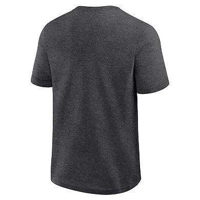 Men's Logo Athletic Heather Charcoal Cincinnati Reds Top Notch T-Shirt