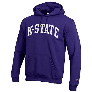 Men's Champion Purple Kansas State Wildcats Basic Arch Fleece Pullover Hoodie