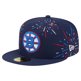 Men's New Era Navy Boston Bruins Americana Fireworks 59FIFTY Fitted Hat