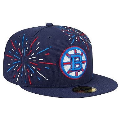 Men's New Era Navy Boston Bruins Americana Fireworks 59FIFTY Fitted Hat