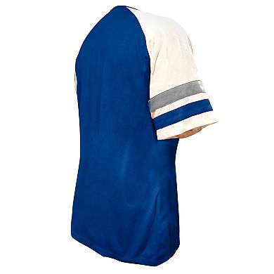Women's Profile Royal Los Angeles Dodgers Arched Notch Neck T-Shirt