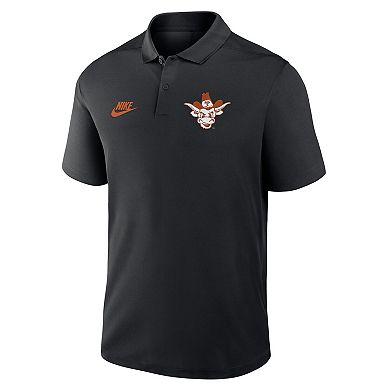 Men's Nike Black Texas Longhorns Primetime Victory Legacy Vault Logo Performance Polo