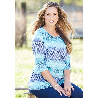 Catherines Women's Plus Size Petite Poetry Tiered Tee