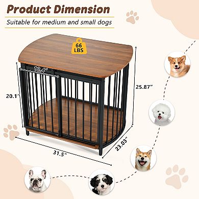 Merax 31.5" Furniture Style Dog Crate for Small and Medium Dogs