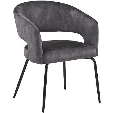 LeisureMod 7-Piece Dining Set, Rectangular Sintered Stone Table, 6 Velvet Chairs with Iron Base
