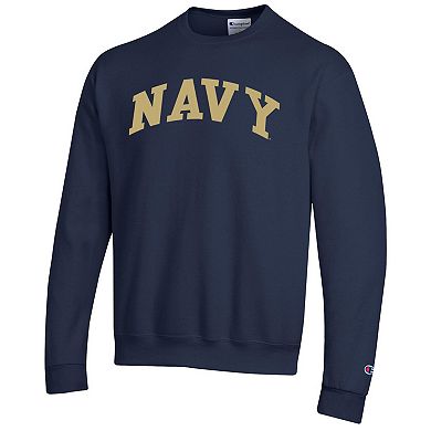 Men's Champion Navy Navy Midshipmen Basic Arch Fleece Pullover Sweatshirt