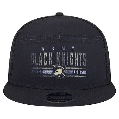 Men's New Era Black Army Black Knights Split Panel 9FIFTY Snapback Trucker Hat