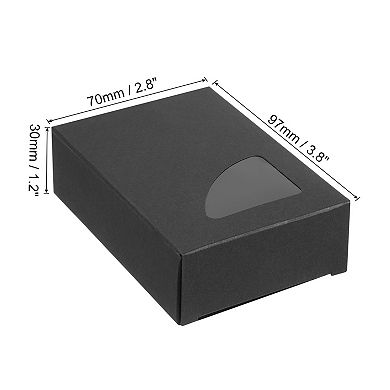 4"x3"x1" Paper Soap Box with Window, 30 Pack Homemade Soap Boxes Triangle Presents Packaging Boxes