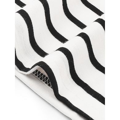 Women's Summer Casual Blouse V Neck Lace Patchwork Striped t Shirt Short Sleeve Top