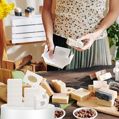 4"x3"x1" Paper Soap Box, 30 Pack Homemade Soap Boxes Rectangle Presents Packaging Boxes