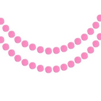 2 pc Felt Ball Garland Pom Pom Garland Handing Balls 7.55 Feet Long 20 Balls for Party Decoration