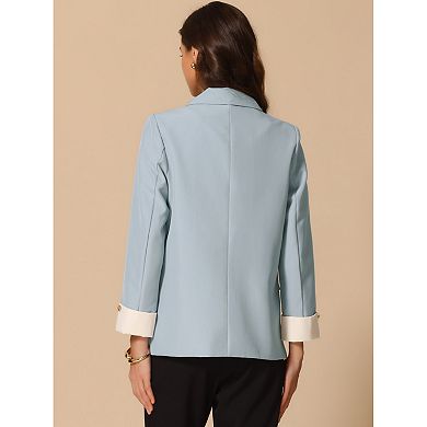 Women's Work Office Blazer Notched Lapel Long Sleeve Jacket Suit Blazer