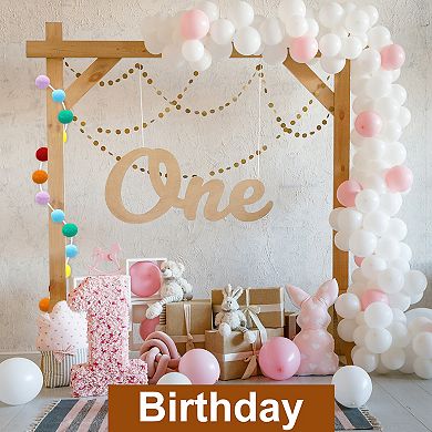 2pcs Pom Pom Garland 6.6 Ft 30 Balls Felt Ball Garland for Party Decorations