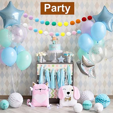 2pcs Pom Pom Garland 6.6 Ft 30 Balls Felt Ball Garland for Party Decorations