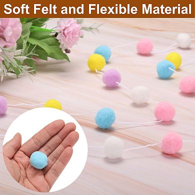 2pcs Pom Pom Garland 6.6 Ft 30 Balls Felt Ball Garland for Party Decorations