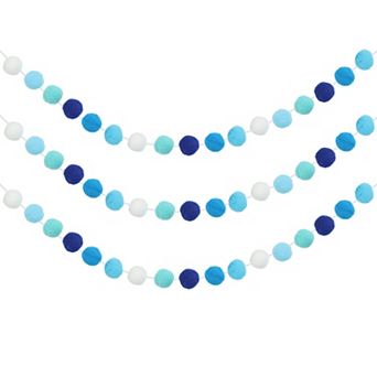 3 pc Pom Pom Garland, 8.2 Feet Decorative Hanging Garland Ball Banner with 30 pc Felt Balls