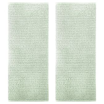 Solid Striped Bath Hand Towels, Soft Absorbent Cotton Hand Towel Sets for Hotel, Spa, Kitchen 2 Pack