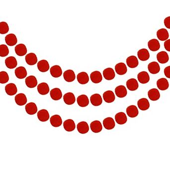 3 pc Pom Pom Garland, 6.5 Feet Hanging Garland Ball Banner with 20 pc Felt Balls
