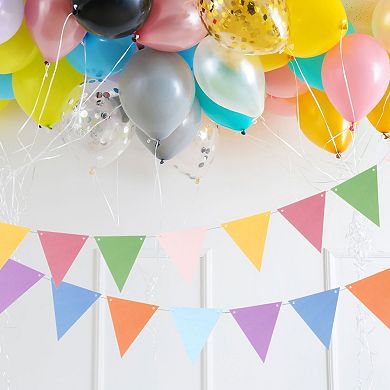 5 Set 16 Ft Pennant Banner Flags String Card Stock Triangle Hanging Triangle Bunting Flags, Green