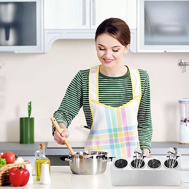 Commercial Utensil Holder, Cylinder Flatware Silverware Utensil Holder Caddy Drying Rack 4 Holes