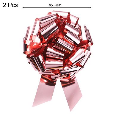 2pcs 24 Inch Car Extra Giant Large Pull Bow Metallic Car Gift Wrapping Bows Ribbon