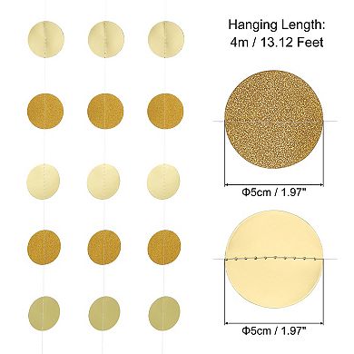 8 Pcs 104 Feet Circle Dots Garland Party Decorations Garland Hanging Banner for Decorations