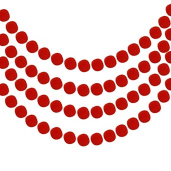 4 pc Pom Pom Garland, 6.5 Feet Hanging Garland Ball Banner with 20 pc Felt Balls