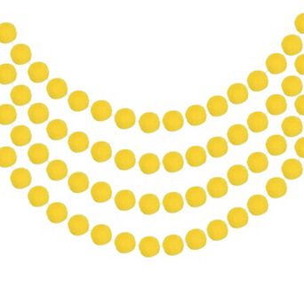 4 pc Pom Pom Garland, 6.5 Feet Hanging Garland Ball Banner with 20 pc Felt Balls