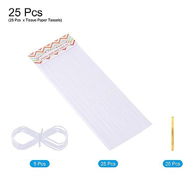 25 Pcs Tassel Garland Banner with Rope Tissue Paper Tassels Party DIY Kits